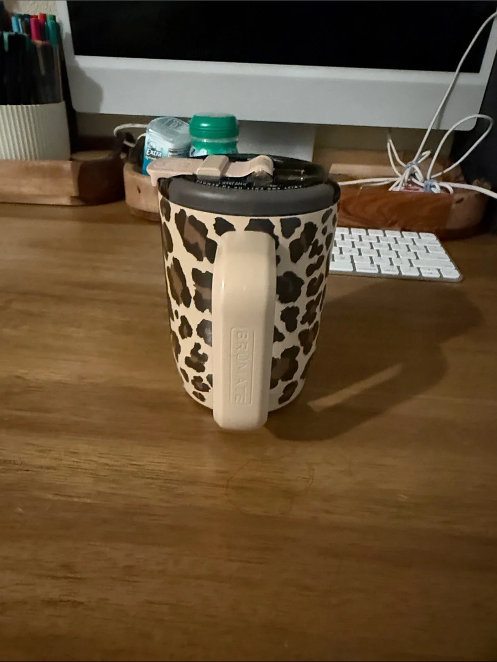 Leopard Print Insulated Tumbler - Brown & Cream